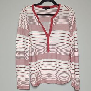 Sanctuary Pink and White V Neck Blouse